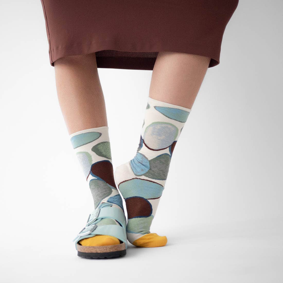 Natural Pebble Crew Socks