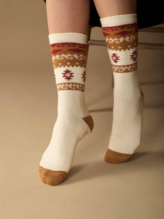 Southwest Alpaca Socks | Light Cushion Socks | Crew Socks