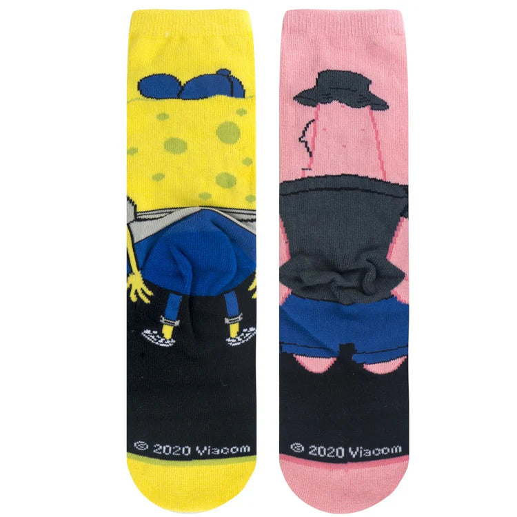 SPONGEBOB & PATRICK HIPSTERS 360 BIG KIDS CREW SOCKS