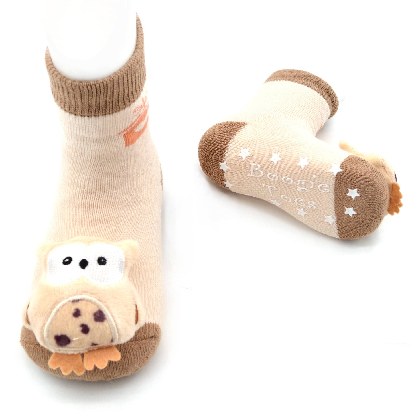 Wise Owl Boogie Toes - Baby Rattle Socks