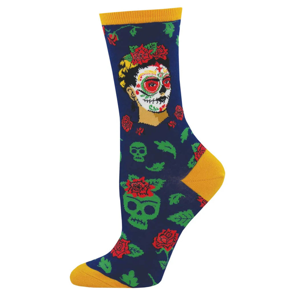DIA DE LOS FRIDA WOMEN'S COTTON CREW SOCKS