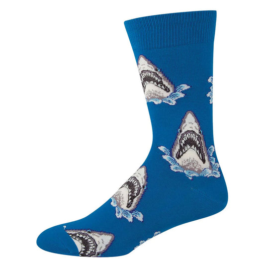 SHARK ATTACK MEN'S COTTON CREW SOCKS