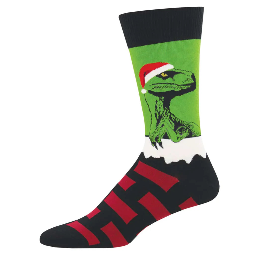 RAPTOR CLAUS MEN'S CREW SOCKS
