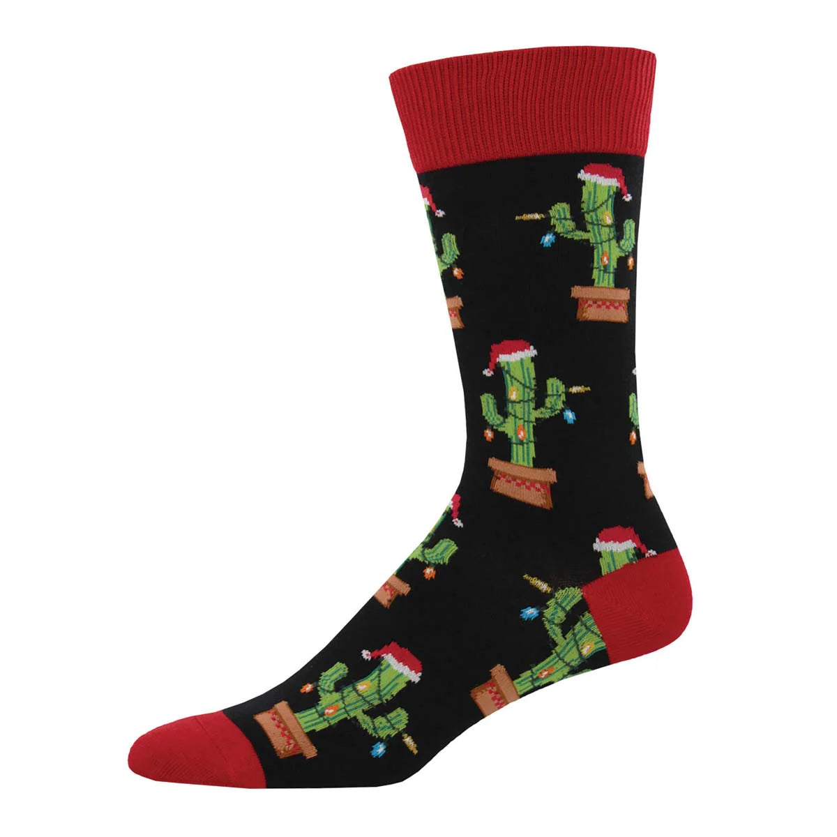 CHRISTMAS CACTUS MEN'S COTTON CREW SOCKS