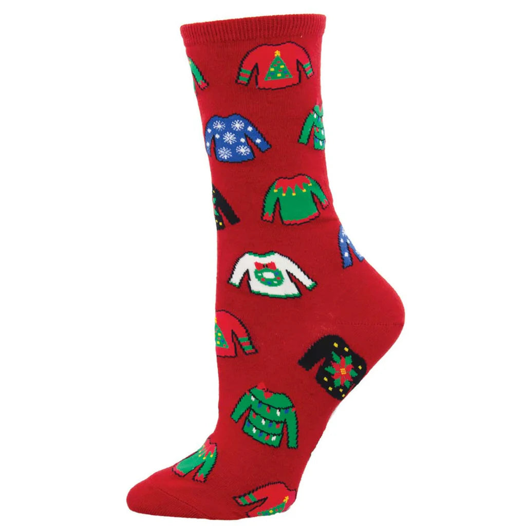 UGLY SWEATERS WOMEN'S COTTON CREW SOCKS