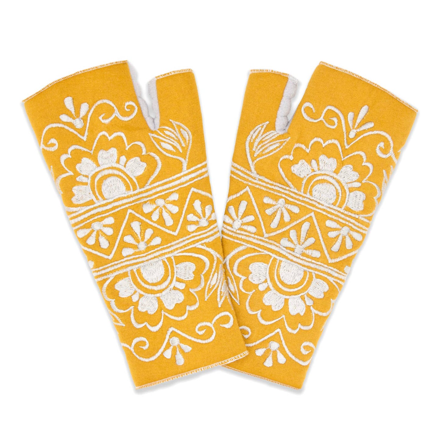 Lawsone Marigold Fingerless Fleece Gloves | Knit Gloves