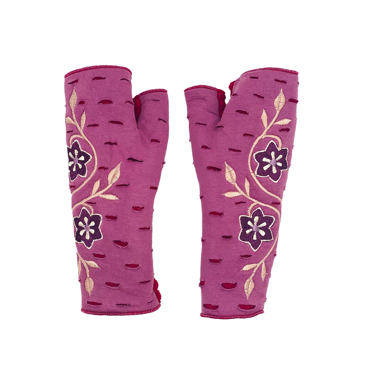Primrose Calyx Fingerless Gloves | Fleece Jersey Gloves