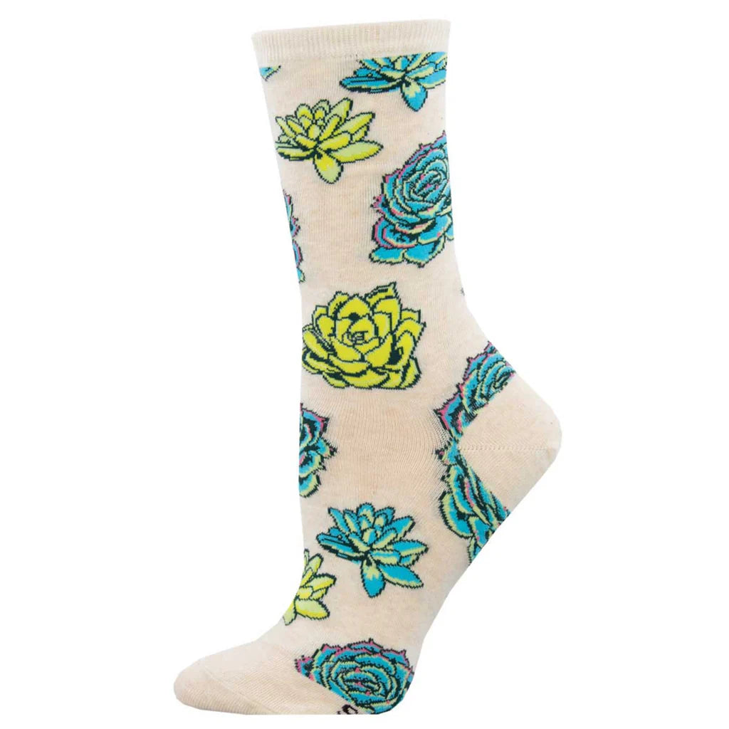 SUCCULENTS WOMEN'S CREW SOCKS