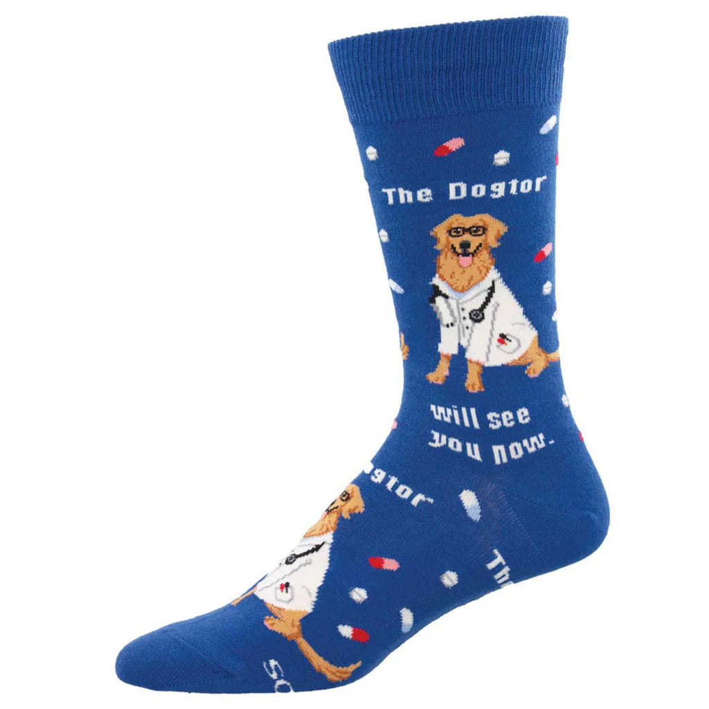 THE DOGTOR IS IN MEN'S CREW SOCKS