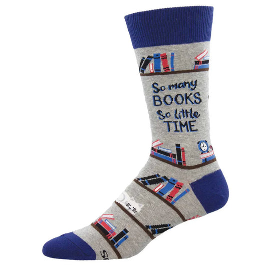 TIME FOR A GOOD BOOK MEN'S CREW SOCKS