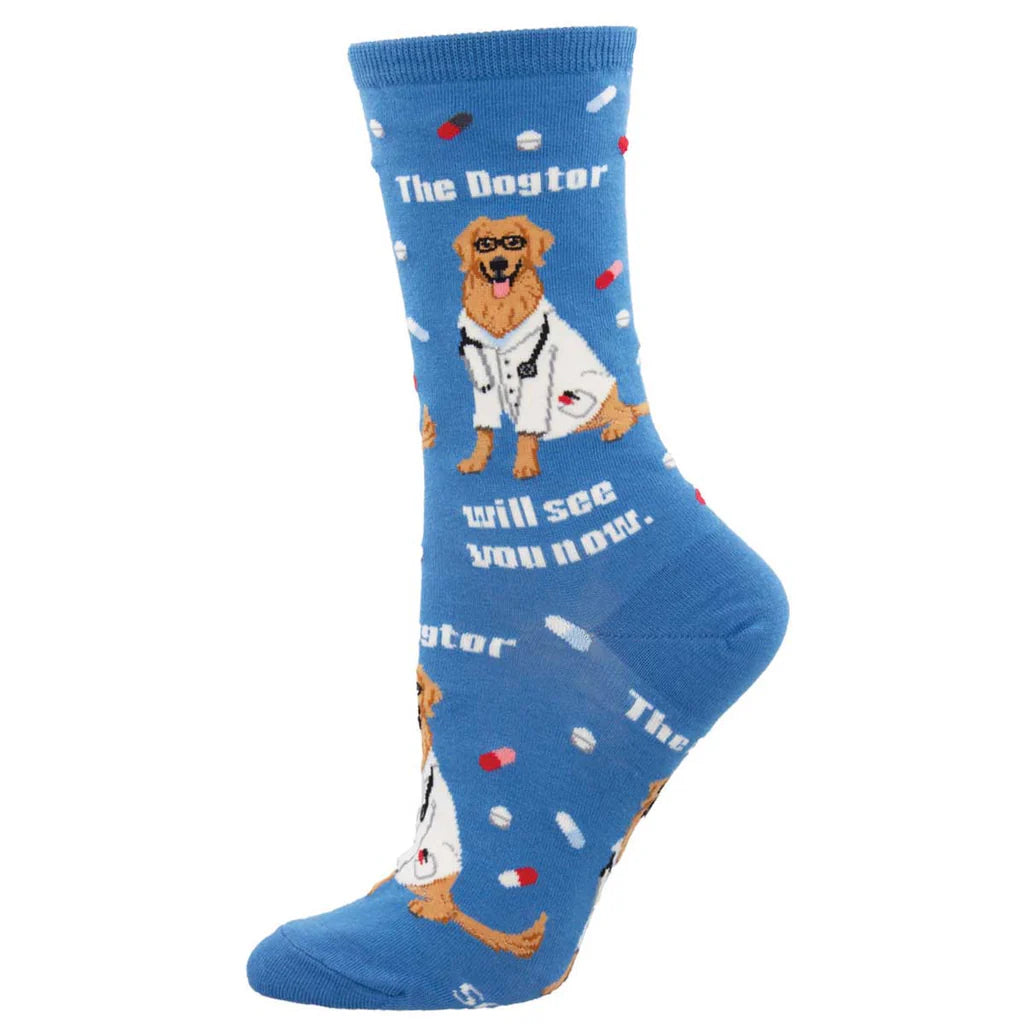 THE DOGTOR IS IN WOMEN'S CREW SOCKS