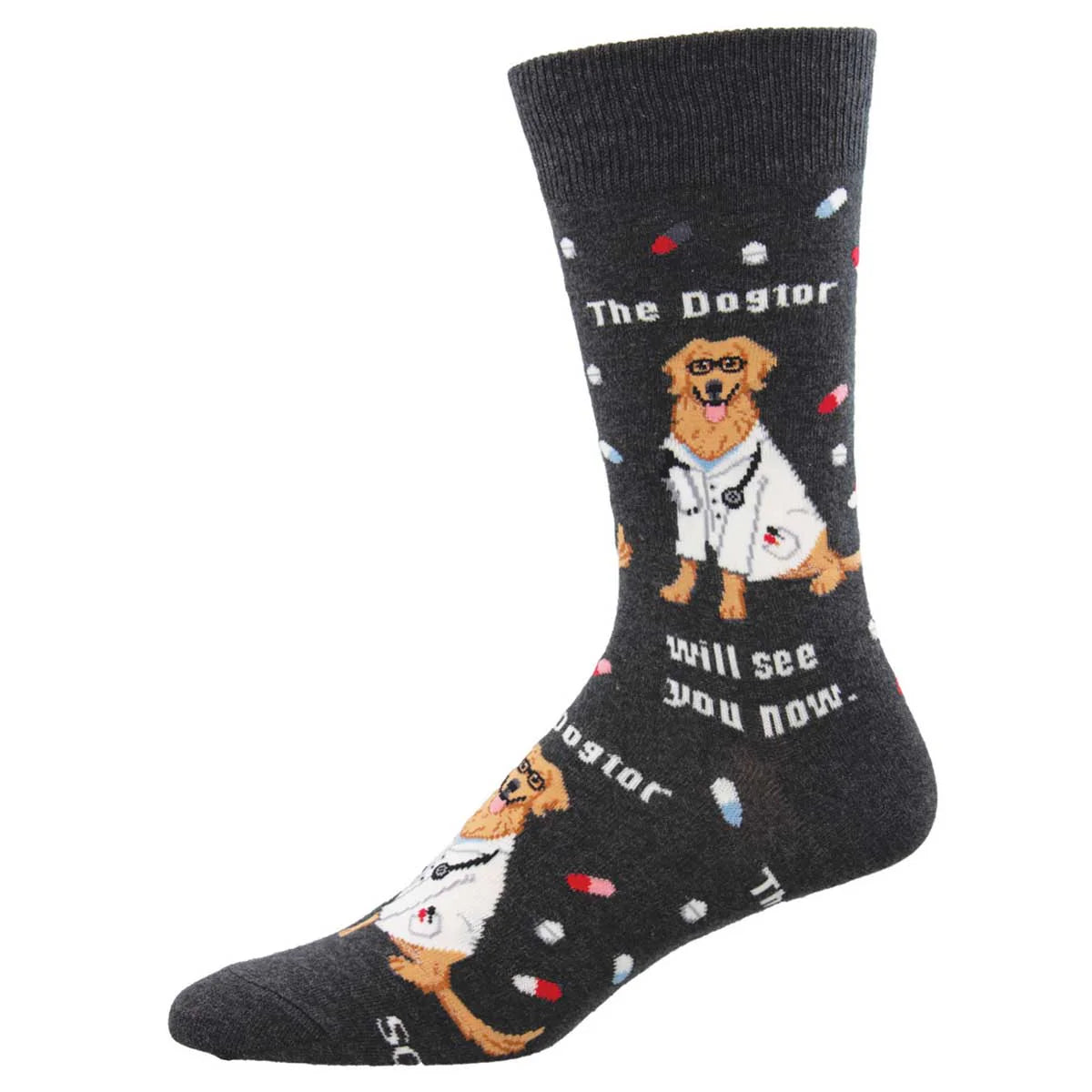 THE DOGTOR IS IN MEN'S CREW SOCKS
