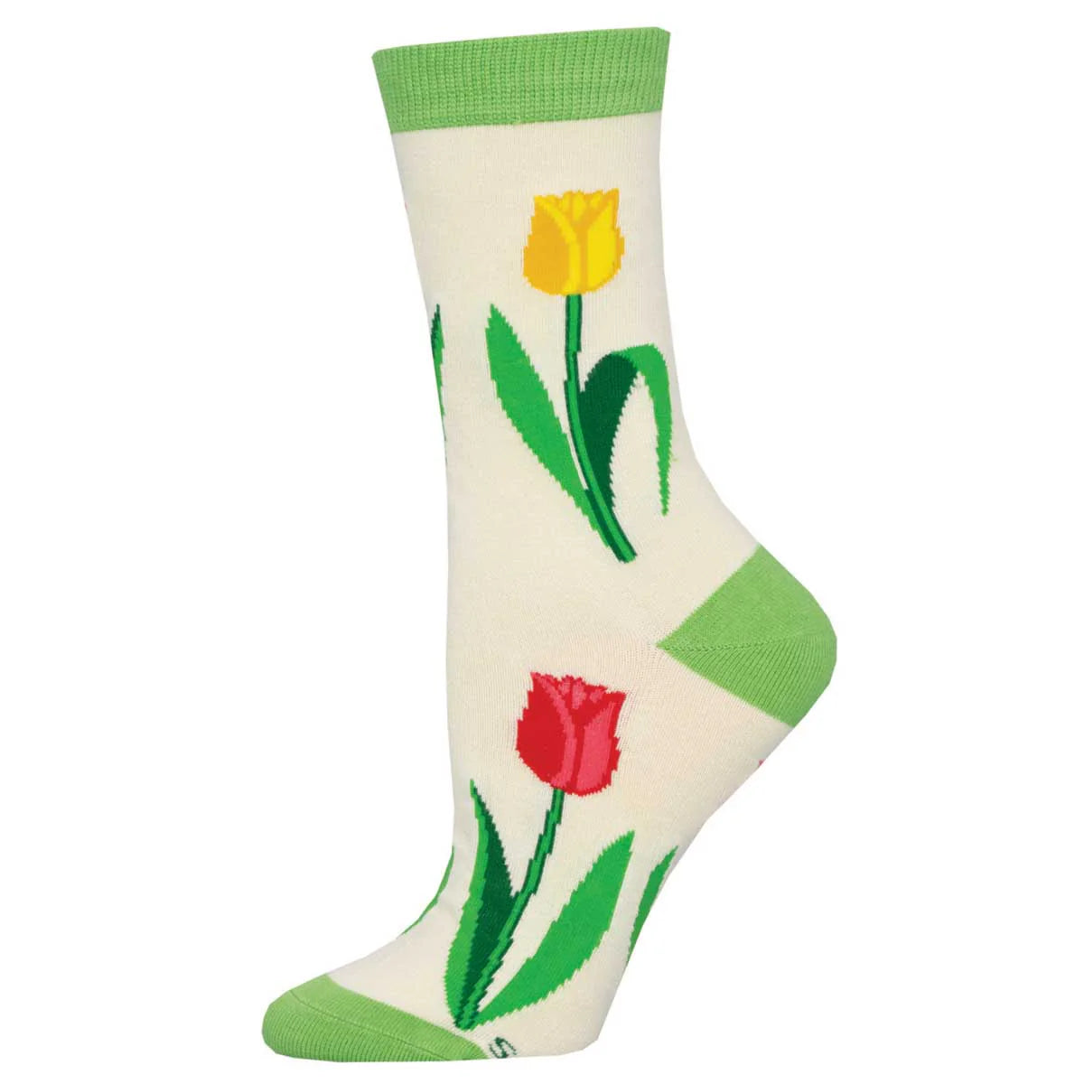 SPRING TULIPS WOMEN'S BAMBOO CREW SOCKS