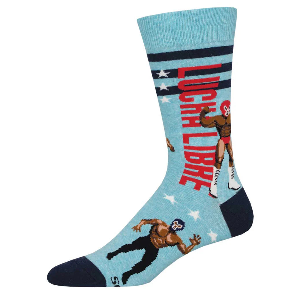 LUCHA LIBRE MEN'S COTTON CREW SOCKS (LAST CHANCE)