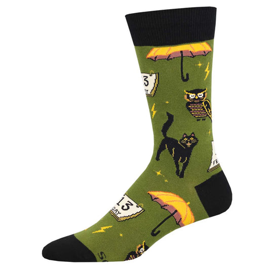 FEELING SUPERSTITIOUS MEN'S CREW SOCKS