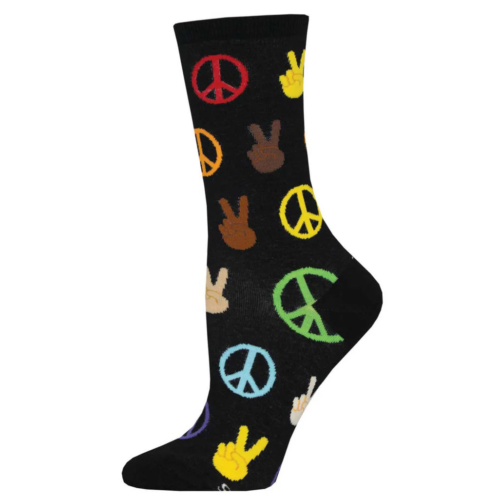 PEACE EVERYBODY WOMEN'S CREW SOCKS