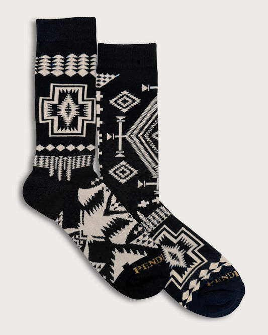TRIO PATTERN COTTON CREW SOCKS
