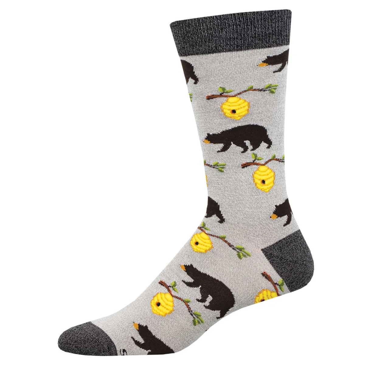 BEARS AND BEES MEN'S CREW BAMBOO SOCKS