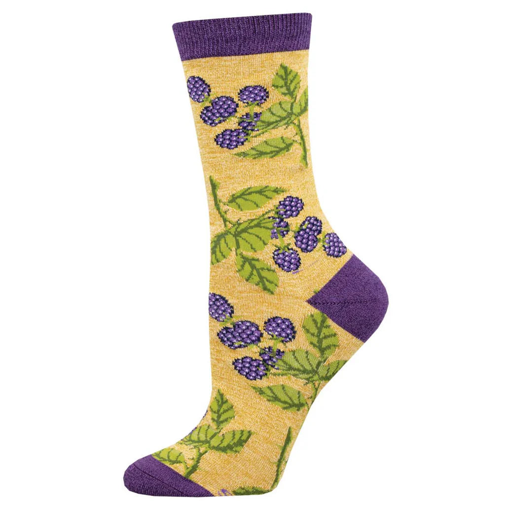 BUNCH OF BLACKBERRIES WOMEN'S BAMBOO CREW SOCKS