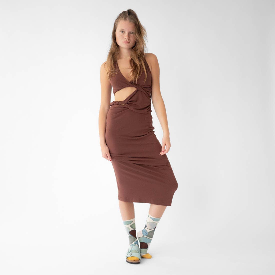 Natural Pebble Crew Socks