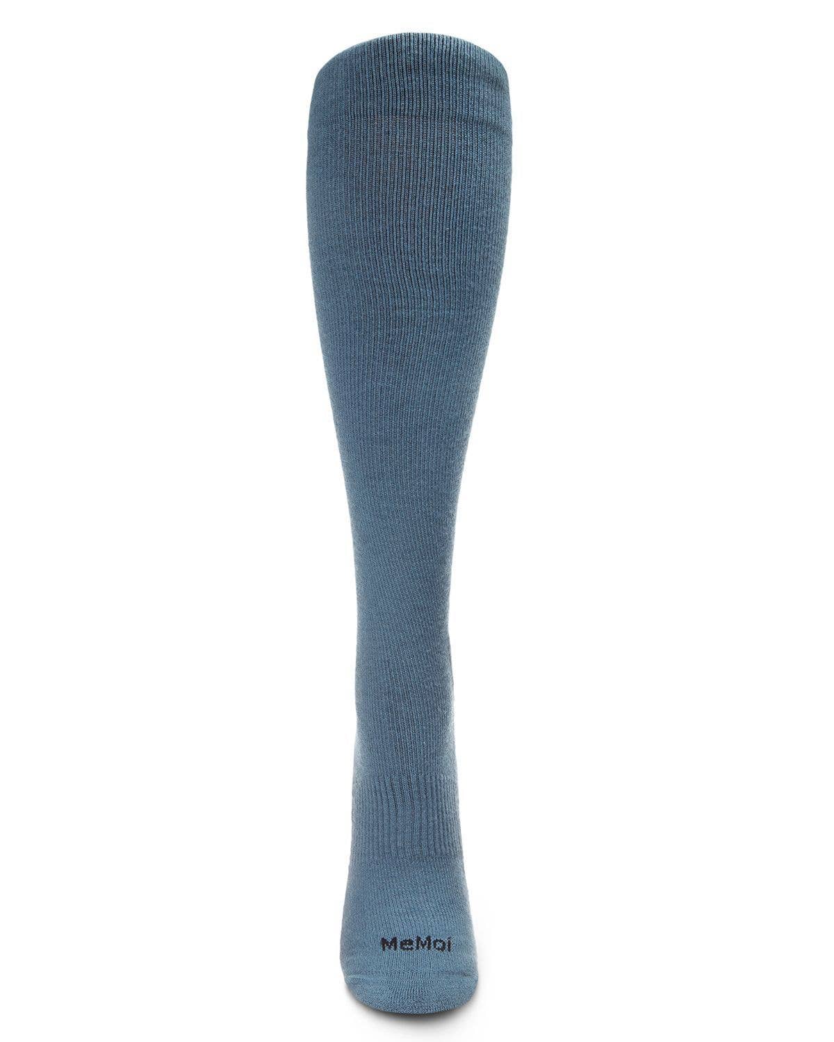 UNISEX SOLID MERINO CUSHION SOLE KNEE HIGH WOOL BLEND 15-20MMHG GRADUATED