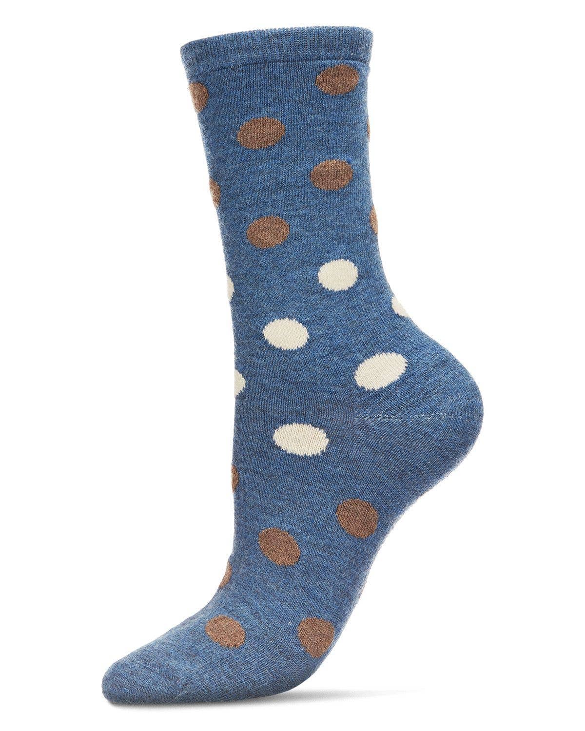 WOMEN'S MULTI POLKA DOT CASHMERE BLEND CREW SOCKS