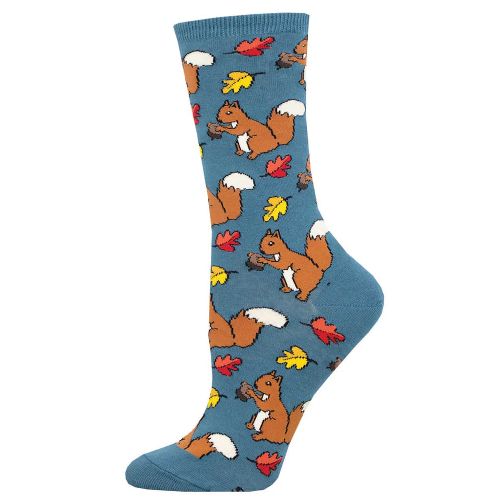 SQUIRREL THEM AWAY WOMEN'S CREW SOCKS
