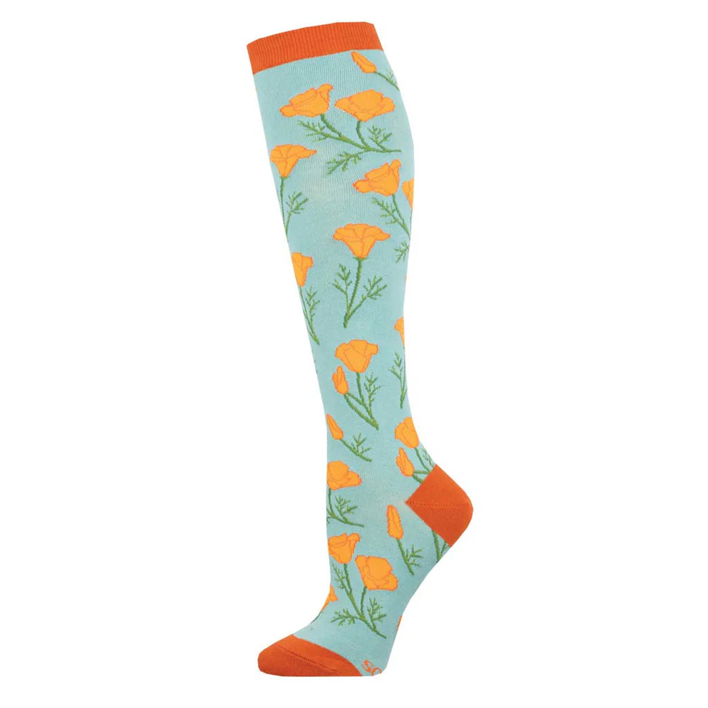 MARITIME POPPIES WOMEN'S KNEE HIGH SOCKS