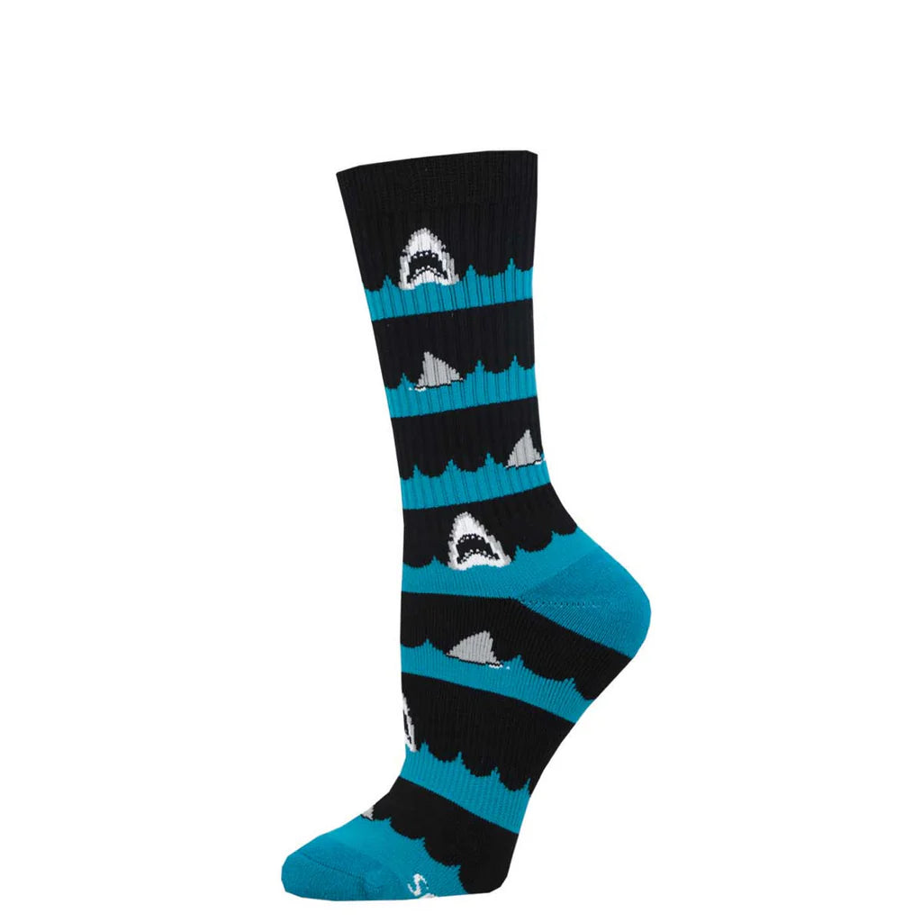 SHARK BAIT WOMEN'S ATHLETIC CREW SOCKS
