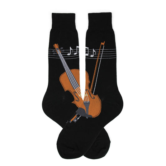 MUSICAL STRINGS MEN'S CREW SOCKS