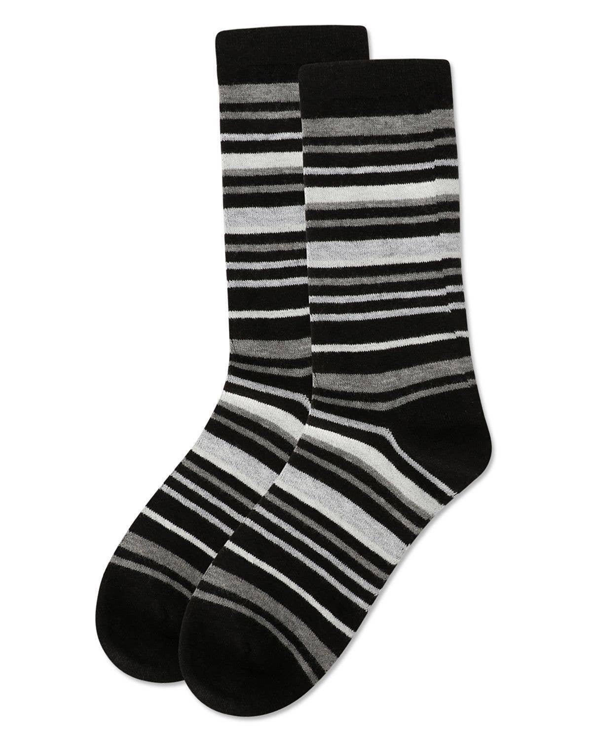 WOMEN'S STRIPED CASHMERE BLEND CREW SOCKS
