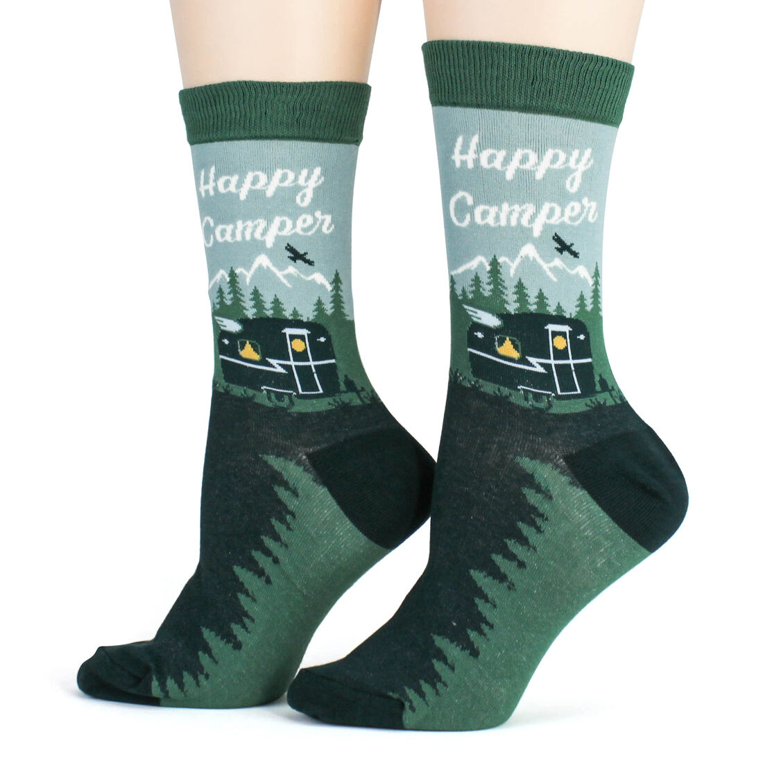 HAPPY CAMPER WOMEN'S CREW SOCKS