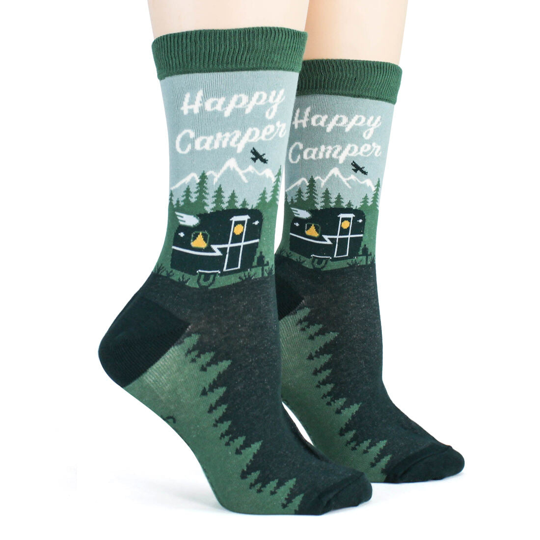 HAPPY CAMPER WOMEN'S CREW SOCKS