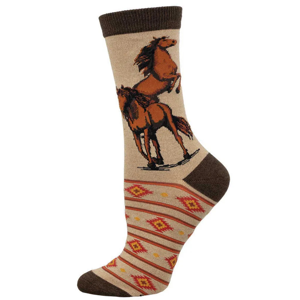 WILD, WILD, HORSES WOMEN'S BAMBOO CREW SOCKS