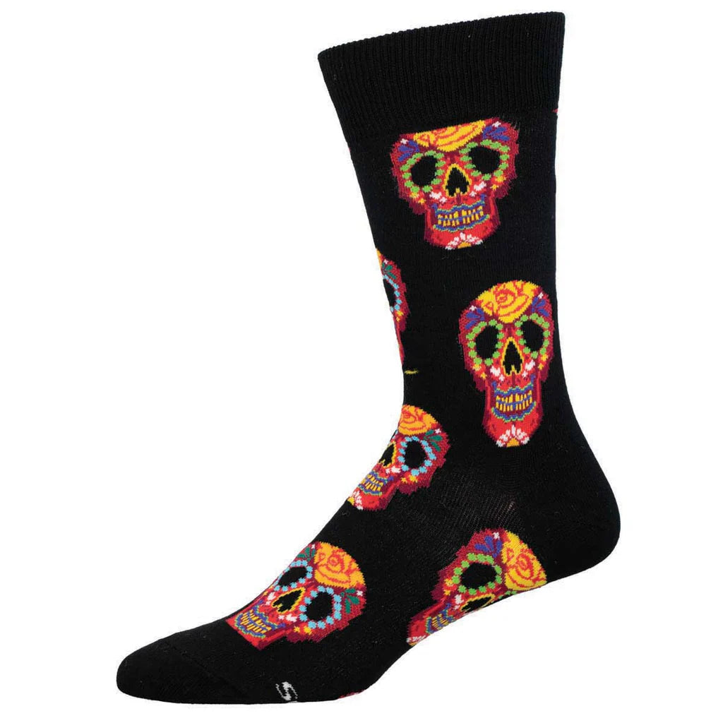 DIA DE LOS MUERTOS SKULL  MEN'S CREW SOCKS