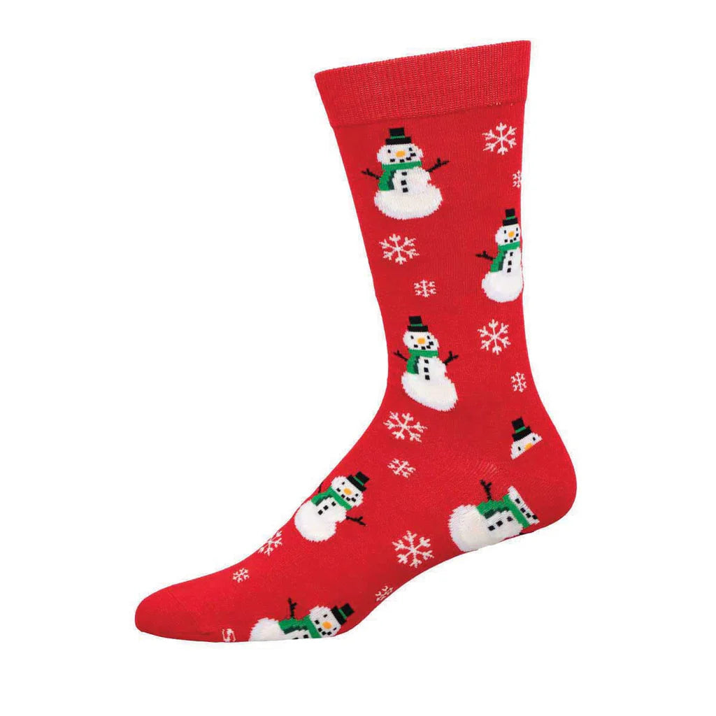 SMILING SNOWMEN MEN'S BAMBOO CREW SOCKS