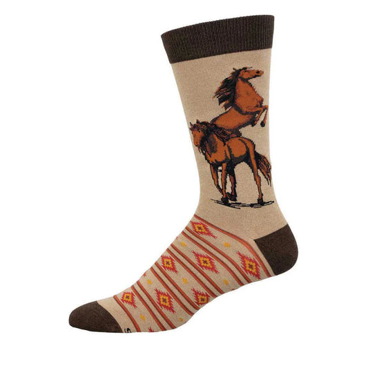 WILD, WILD, HORSES MEN'S BAMBOO CREW SOCKS