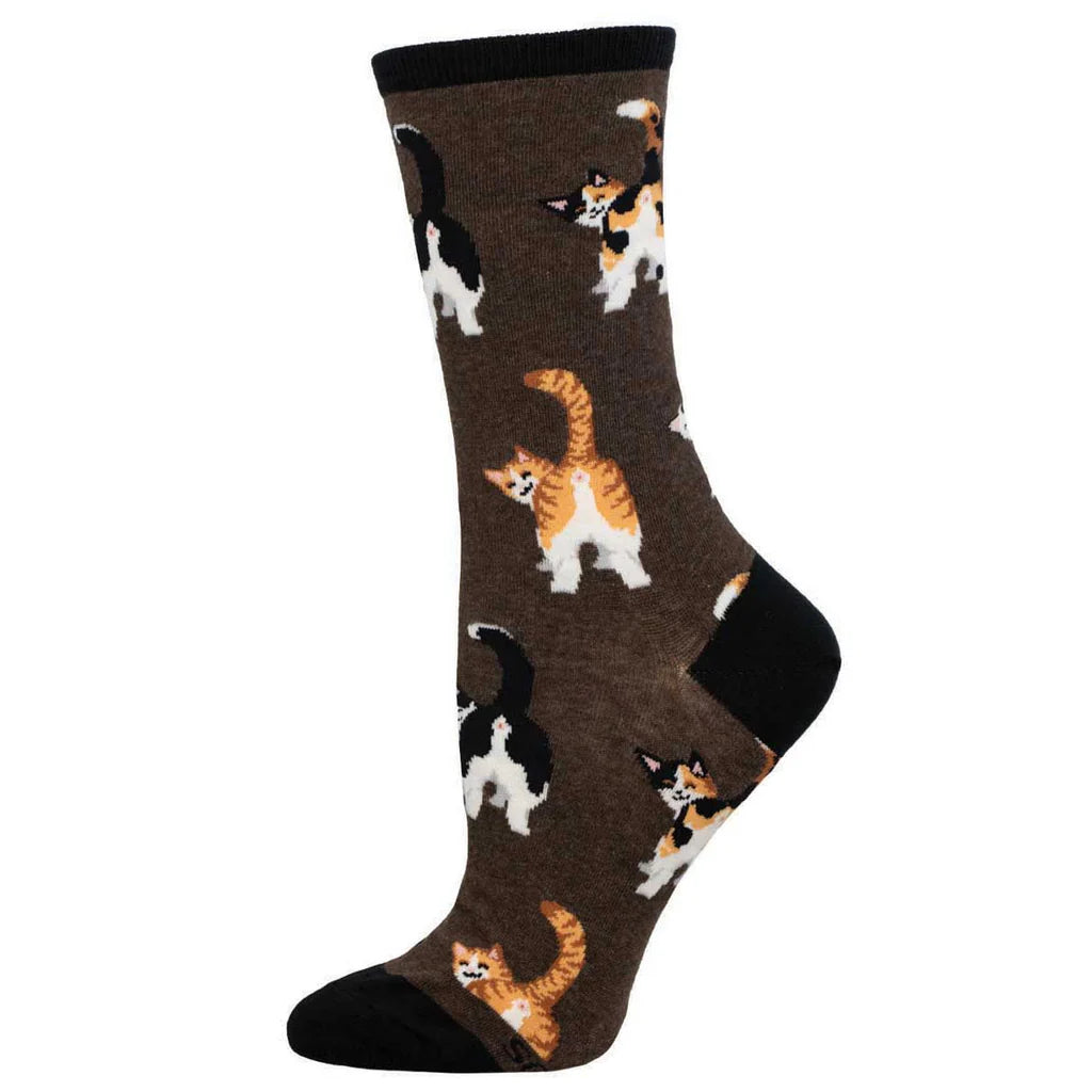 CAT BUTTS WOMEN'S CREW SOCKS
