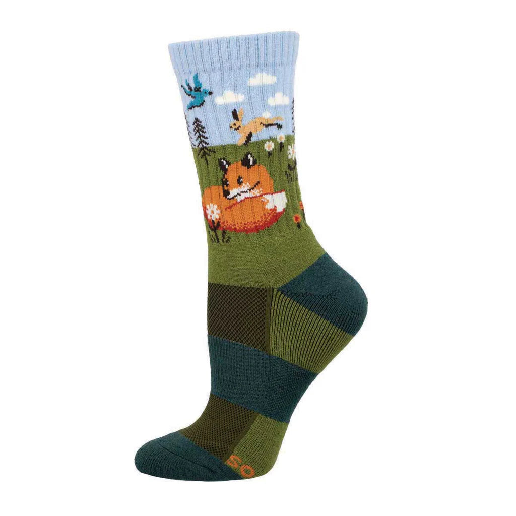 FOX AND HARE MERINO WOOL WOMEN'S CREW SOCKS
