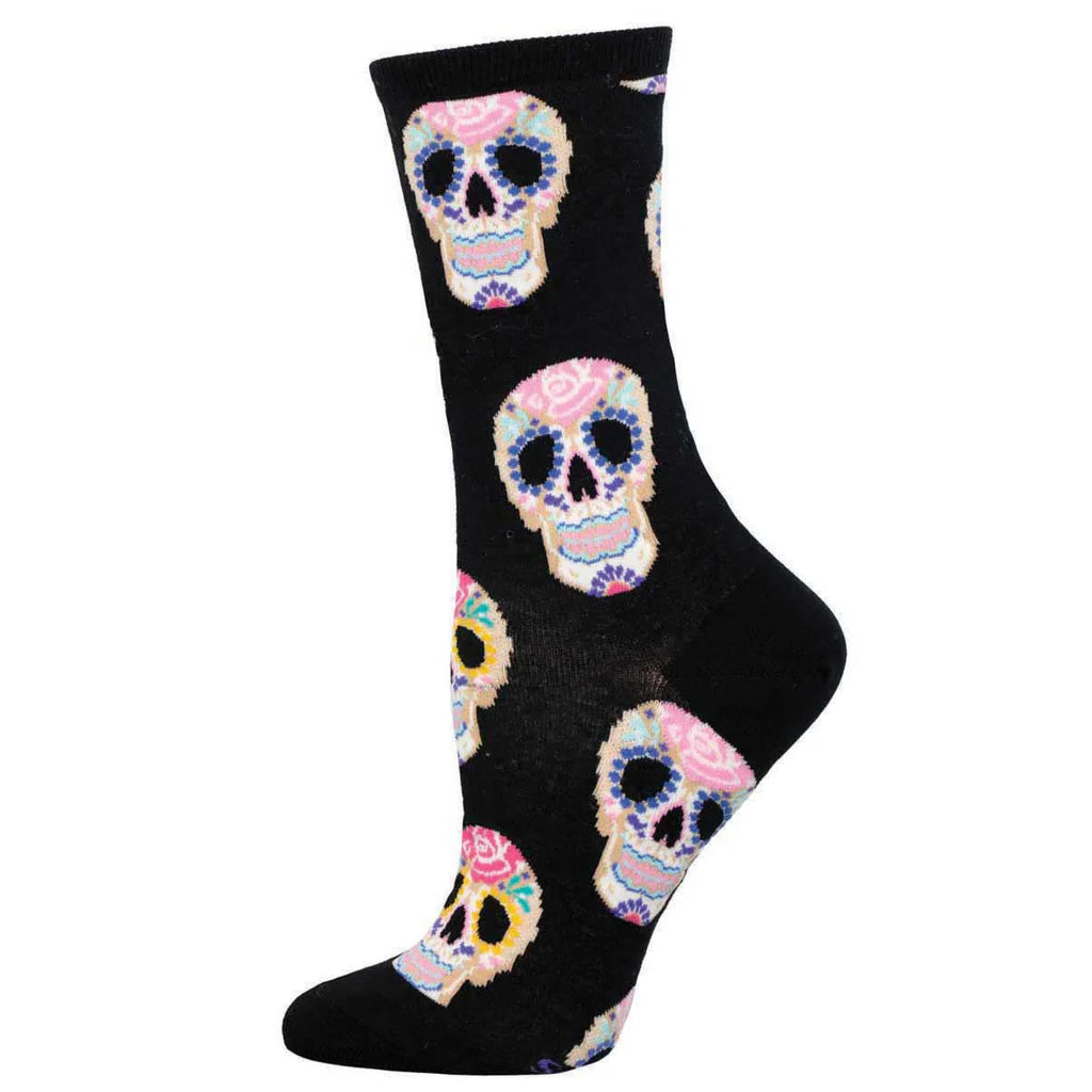 DIA DE LOS MUERTOS SKULL WOMEN'S CREW SOCKS