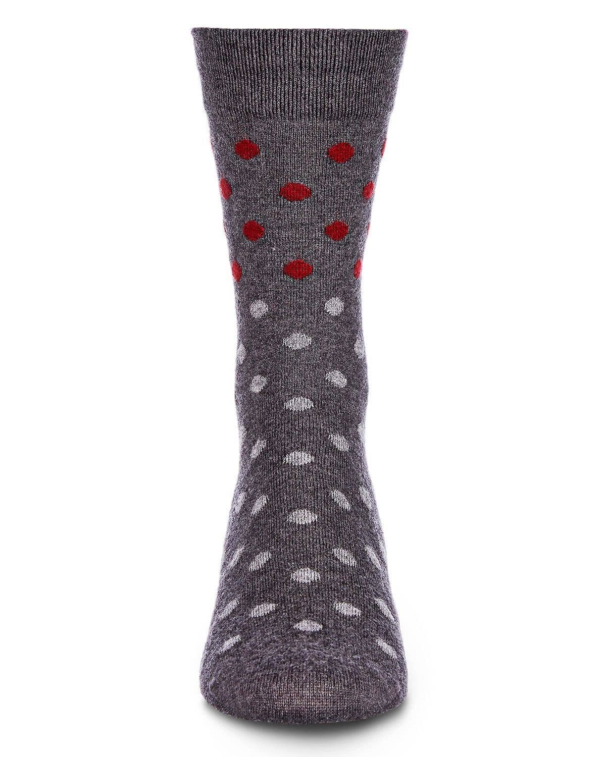 MEN'S TWO TONE POLKA DOT LUXURIOUSLY SOFT CASHMERE CREW SOCKS