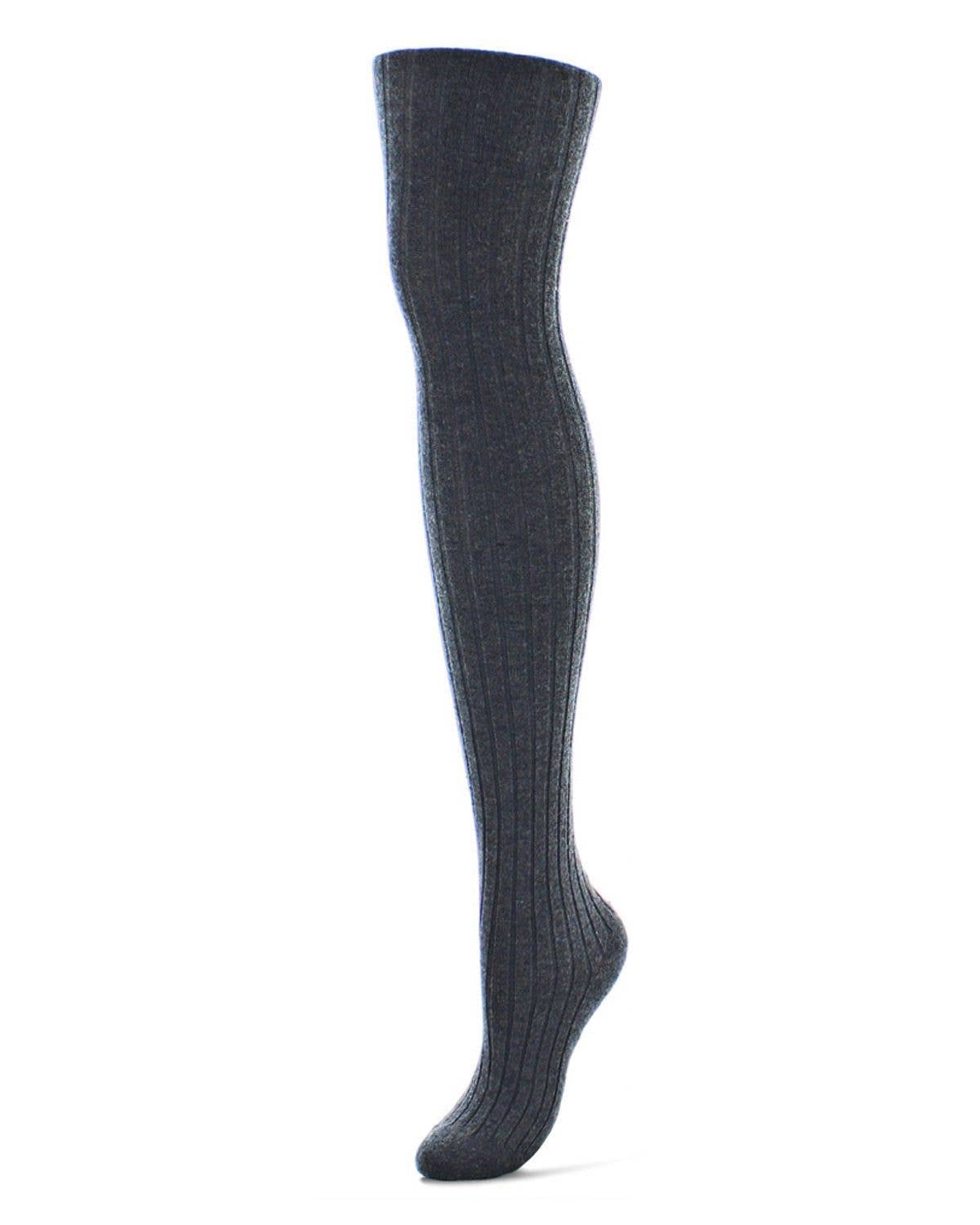 Cashmere Blend Rib Knit Sweater Tights