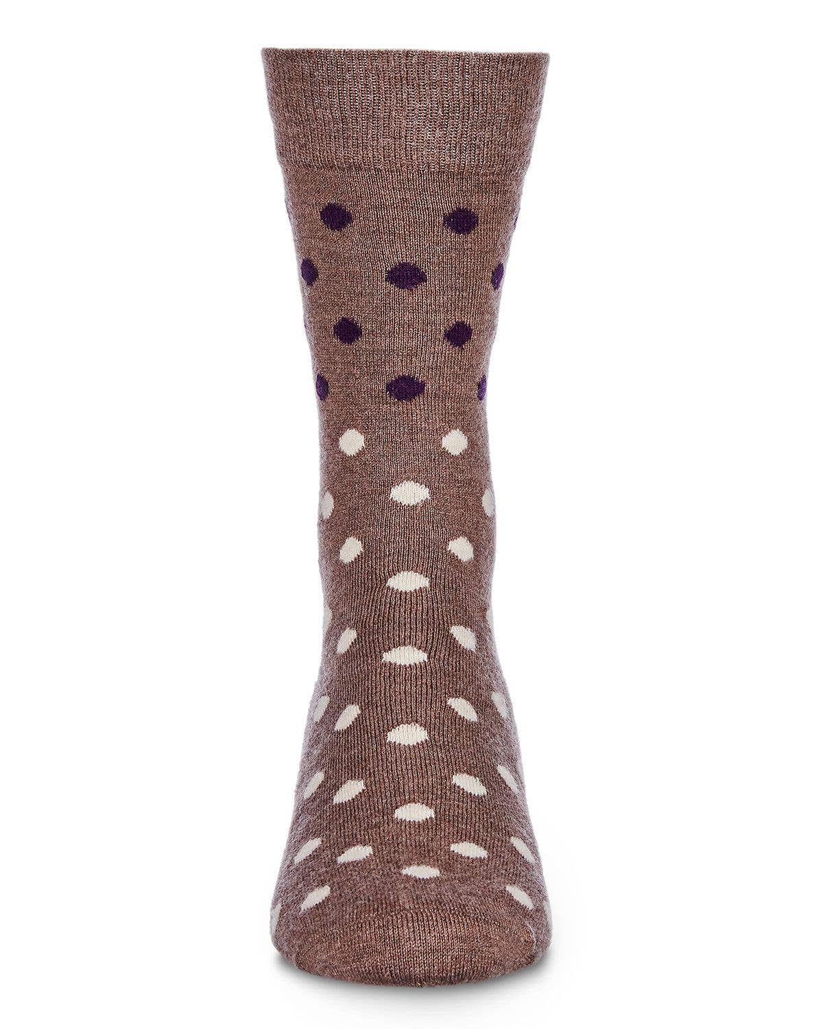 MEN'S TWO TONE POLKA DOT LUXURIOUSLY SOFT CASHMERE CREW SOCKS