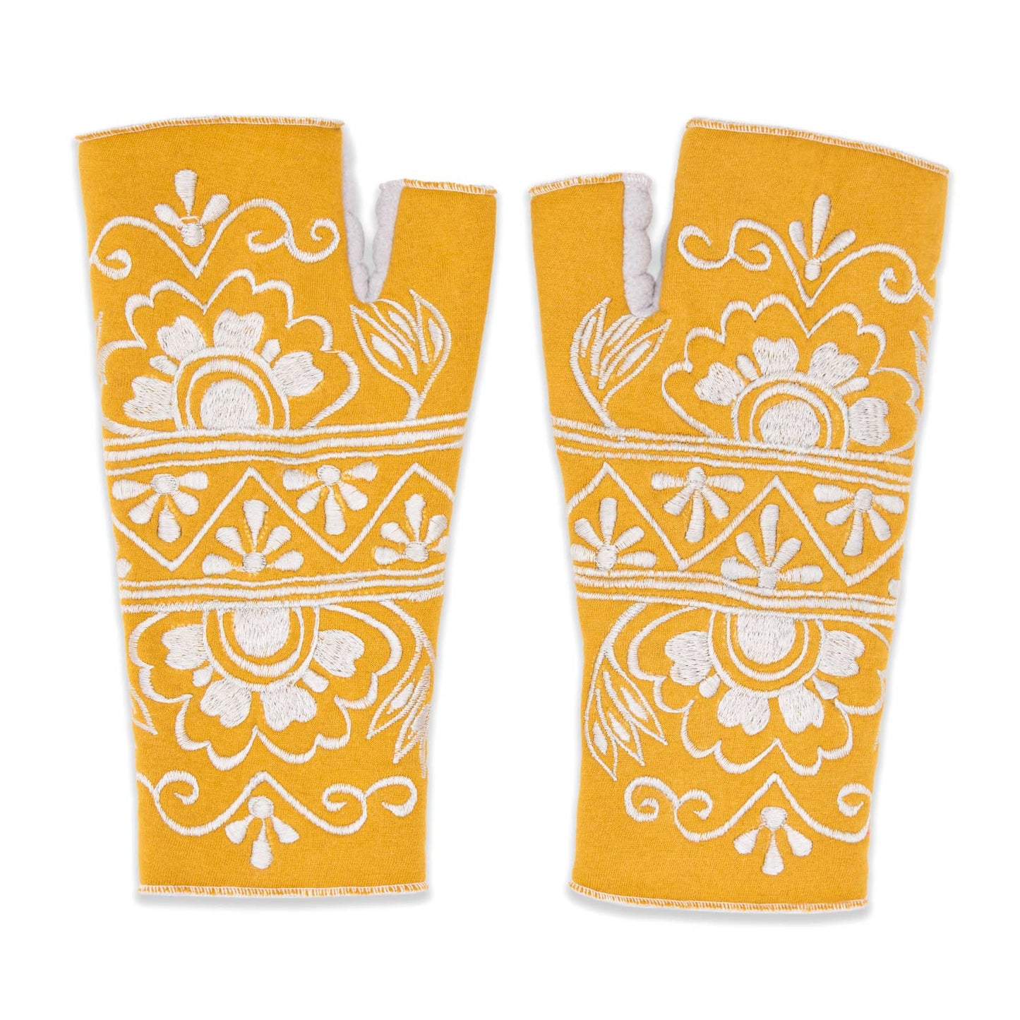Lawsone Marigold Fingerless Fleece Gloves | Knit Gloves