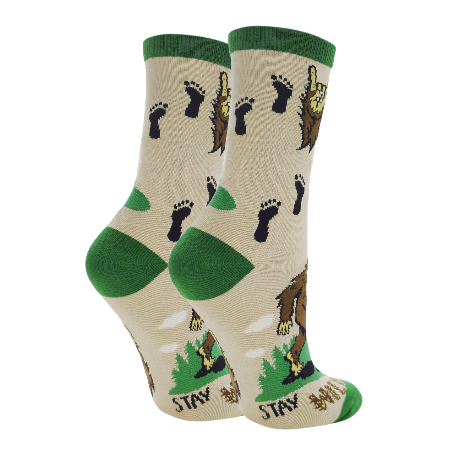 STAY WILD BIGFOOT WOMEN'S CREW SOCKS