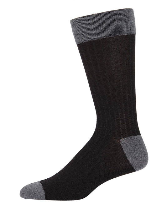 MEN'S RIB KNIT CASHMERE BLEND CREW SOCKS