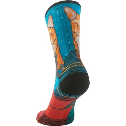 Women's Hike Targeted Cushion Geo Fox Print Crew Socks