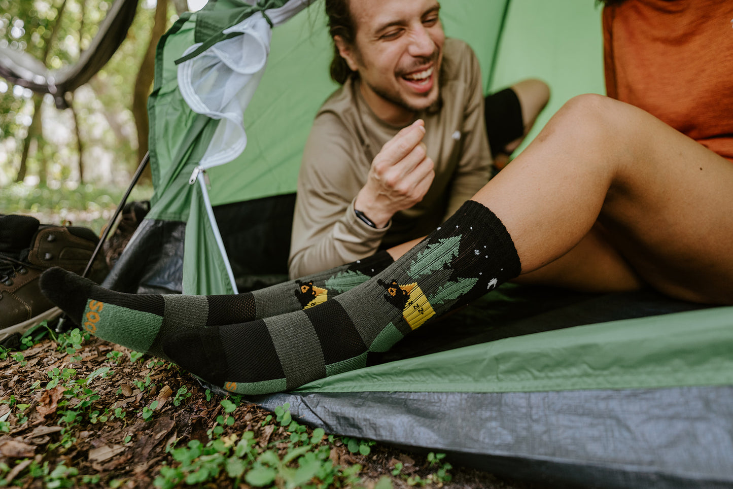 BEARY TIRED MERINO WOOL MEN'S CREW SOCKS