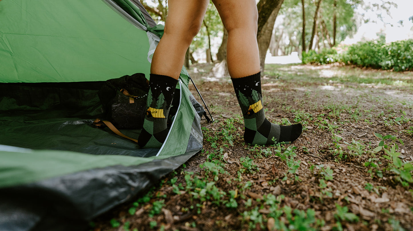 BEARY TIRED MERINO WOOL MEN'S CREW SOCKS