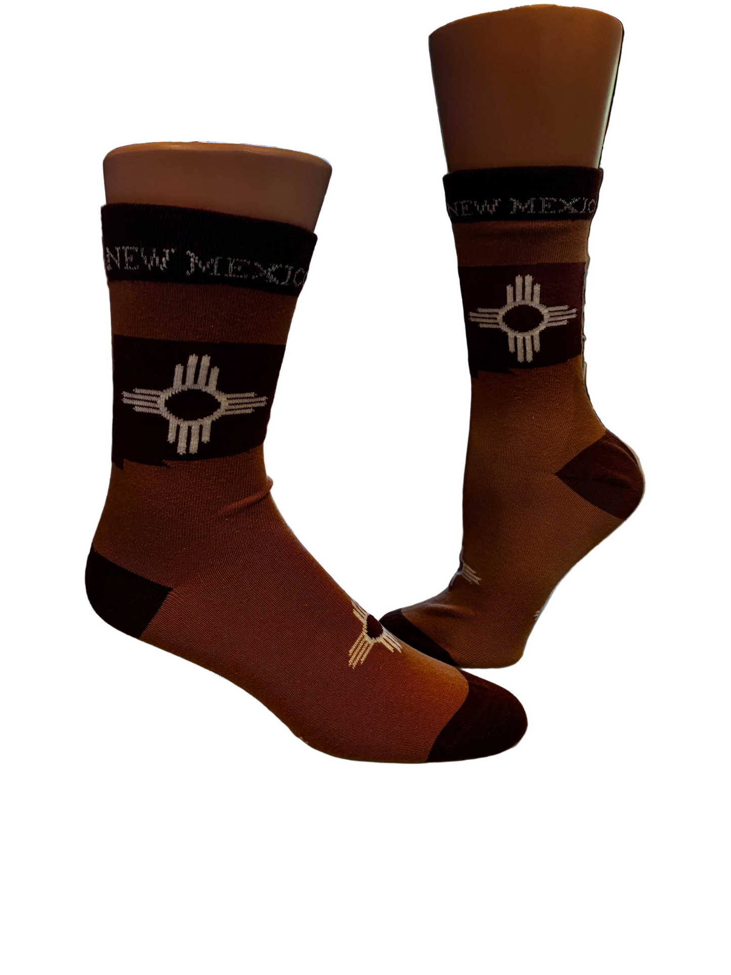 ZIA NM BROWN UNISEX COTTON CREW SOCKS